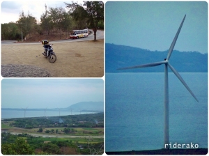 At the Bangui Wind Farm view deck. Man, they are huge!!